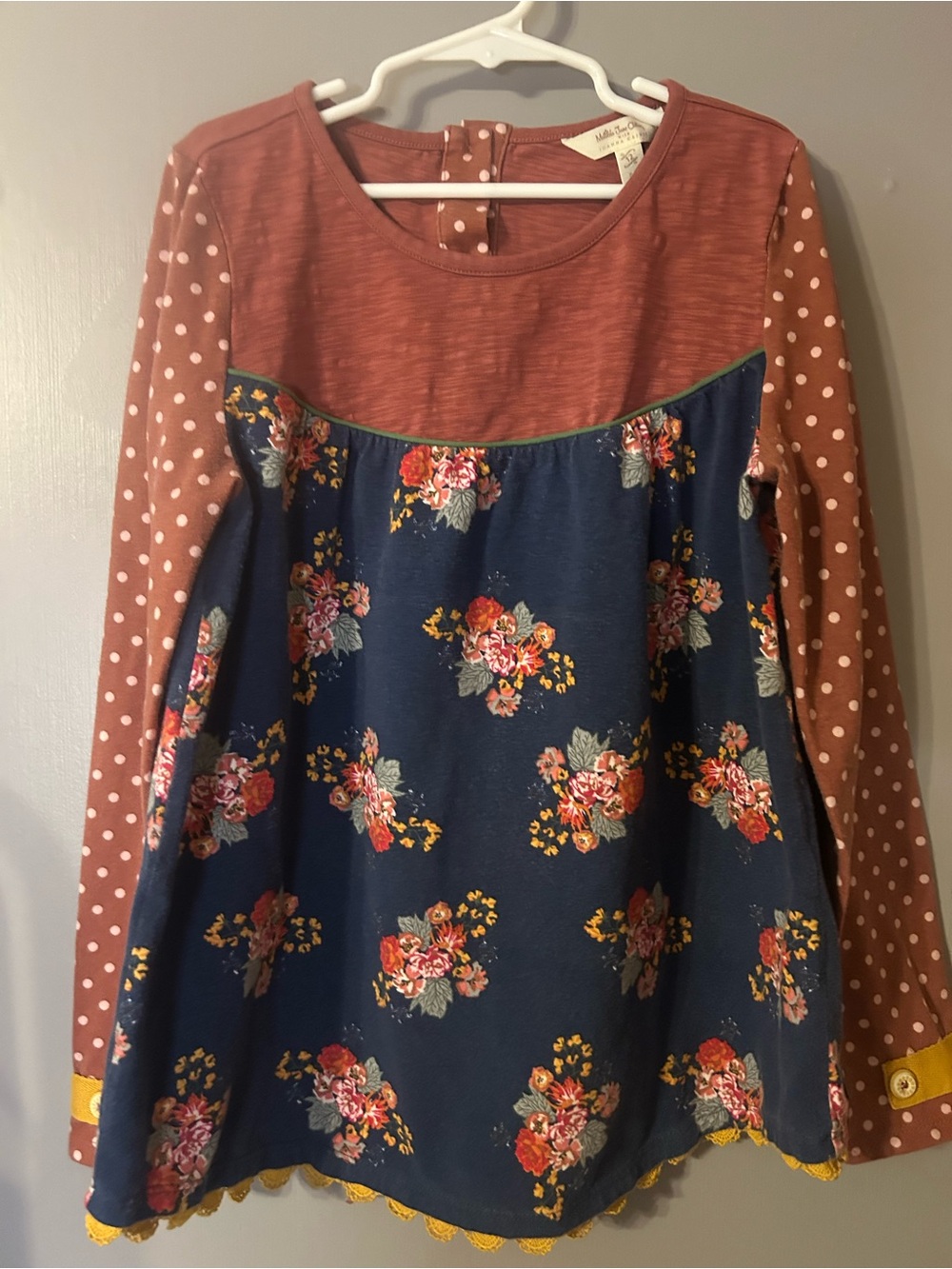 Matilda Jane x Joanna Gaines Floral Mixed Print Top Size 12 EUC